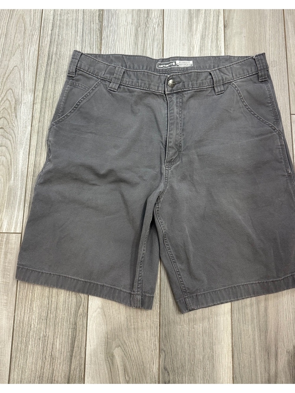 Carhartt Relaxed Fit Gray Work Shorts Size 38